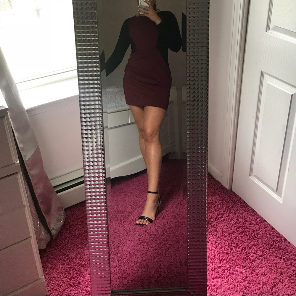 red & black mini dress